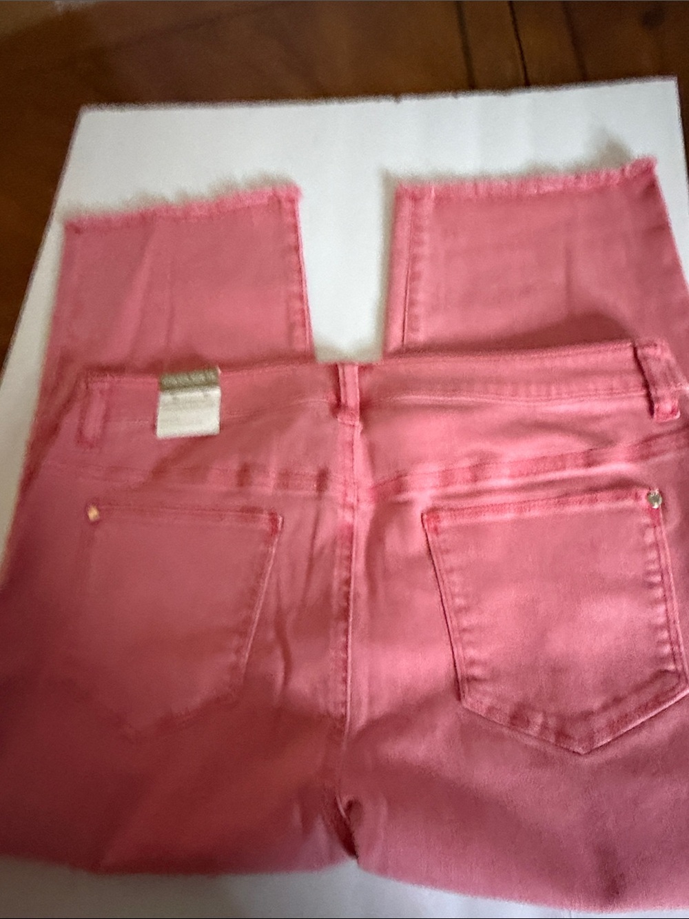 Chico's Coral Pink Cropped Straight Jeans - Picture 6 of 8